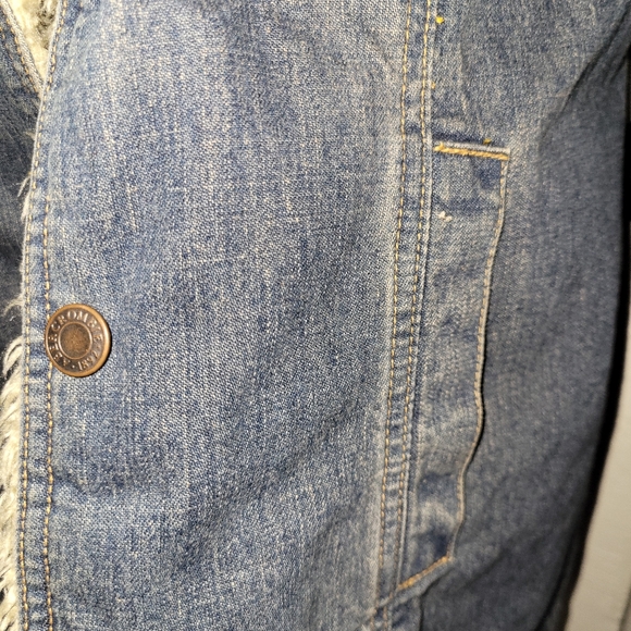 Abercrombie & Fitch Denim Faux Fur Jacket S - Picture 4 of 6